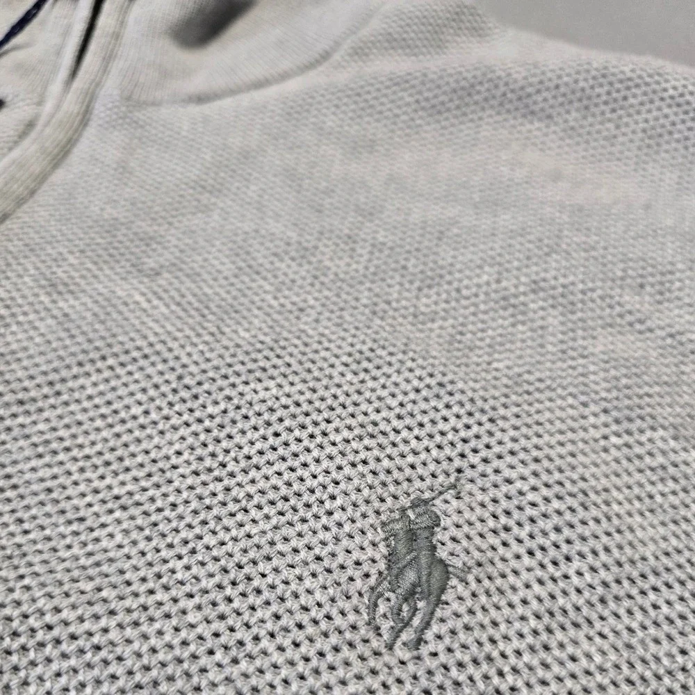 Polo Ralph Lauren Quarter Zip Sweater 2XB Gray Pima Cotton NWT